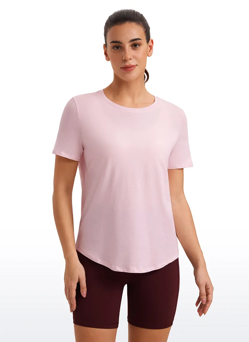 Pima Cotton Round Neck Short Sleeve sold by CRZ Yoga