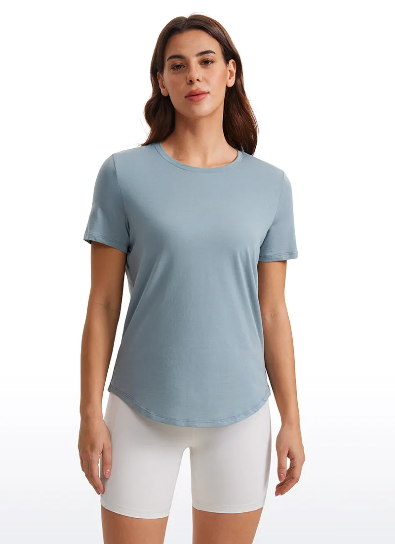 Pima Cotton Round Neck Short Sleeve sold by CRZ Yoga product image thumbnail 5