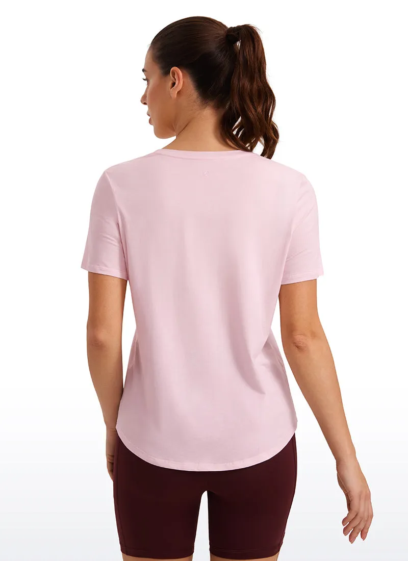 Pima Cotton Round Neck Short Sleeve sold by CRZ Yoga product image thumbnail 2