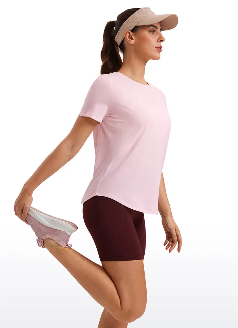 Pima Cotton Round Neck Short Sleeve sold by CRZ Yoga product image thumbnail 3