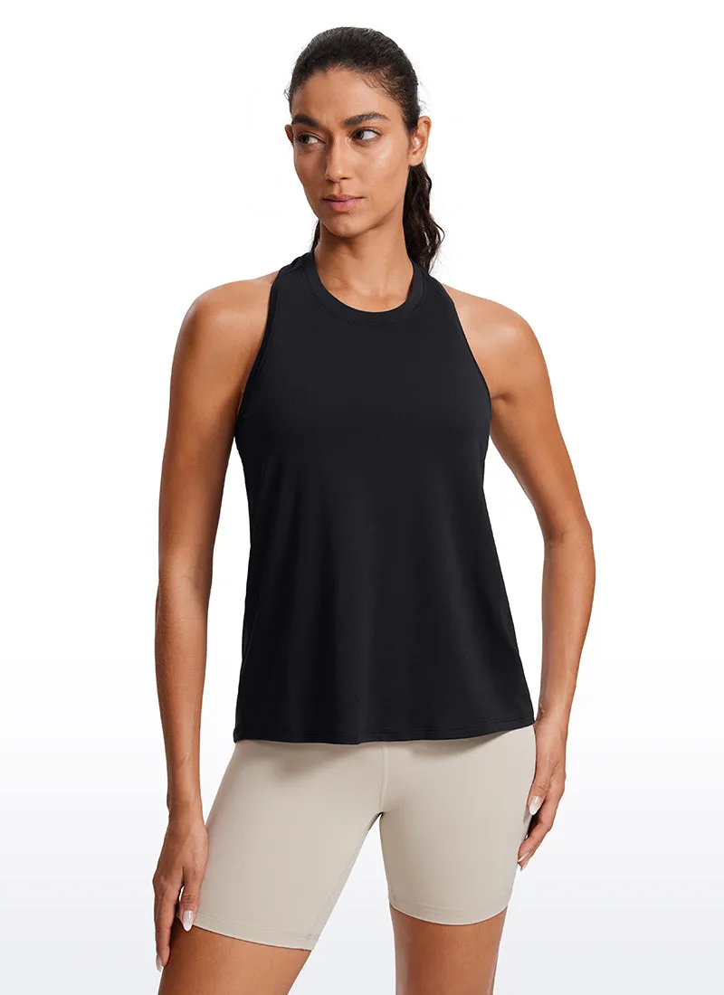 Racerback High Crewneck Workout Tanks Casual Sleeveless sold by CRZ Yoga