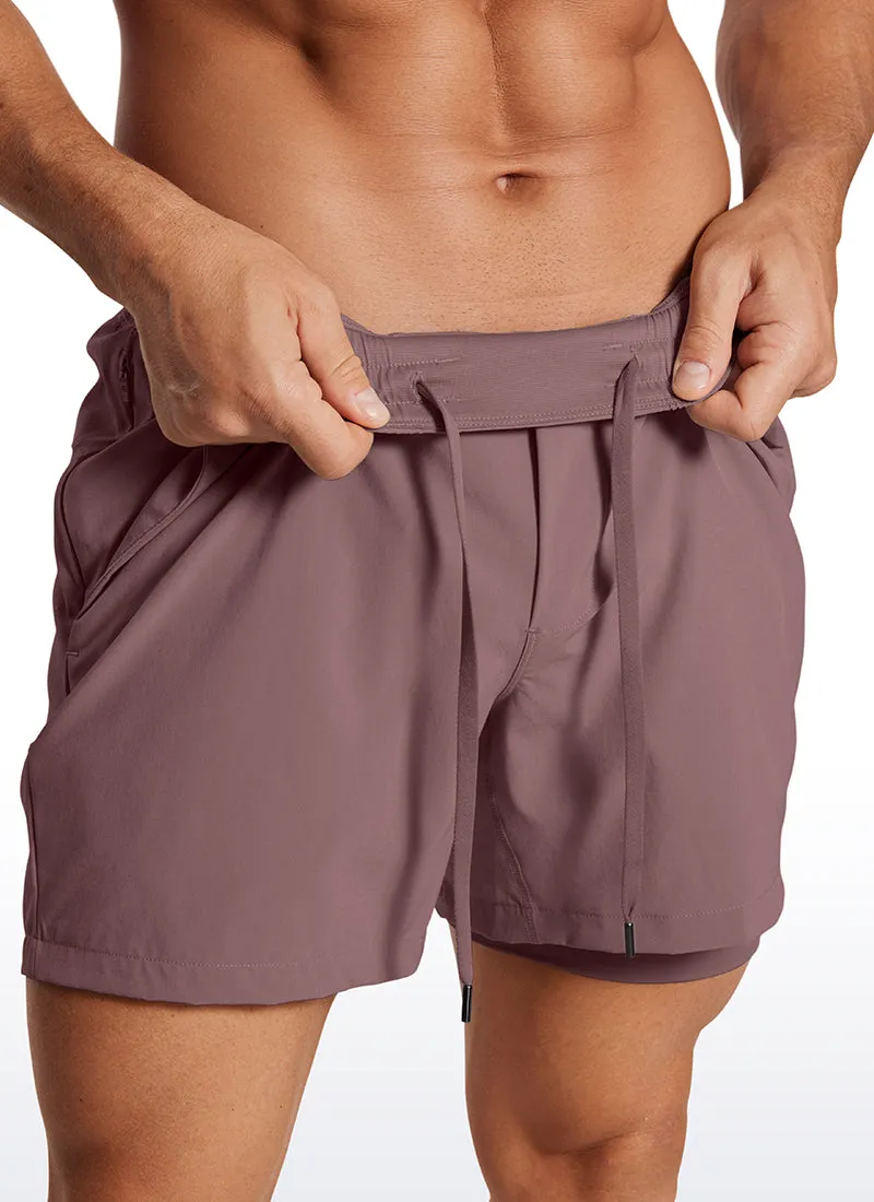 Feathery-Fit 2 in 1 Athletic Shorts 5''- with Pockets sold by CRZ Yoga product image thumbnail 4