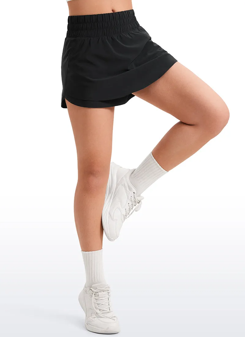 Feathery-Fit Soft Girls High Waisted 2 in 1 Flowy Shorts 2.5'' with Zip Pocket sold by CRZ Yoga product image thumbnail 3