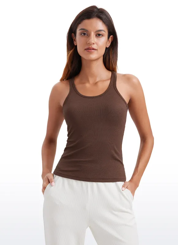 Ribbed Waist Length Modal Racerback Tank sold by CRZ Yoga