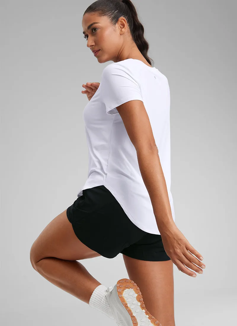 Cloudweight Crewneck Side Slit Short Sleeve sold by CRZ Yoga product image thumbnail 3