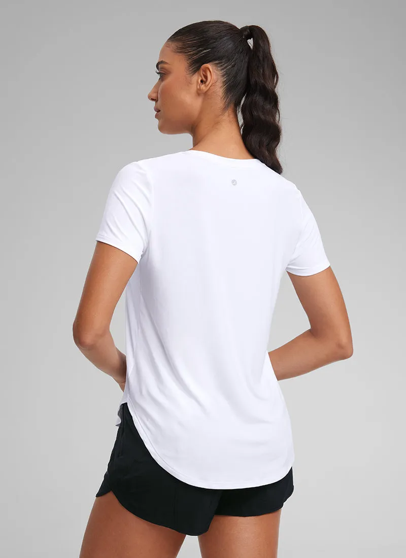 Cloudweight Crewneck Side Slit Short Sleeve sold by CRZ Yoga product image thumbnail 2