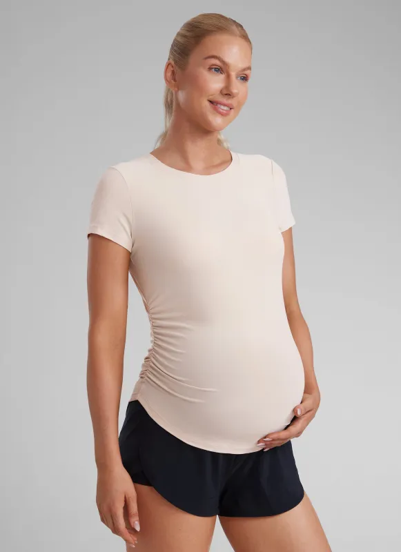 Cloudweight Maternity Ruched Short Sleeve sold by CRZ Yoga