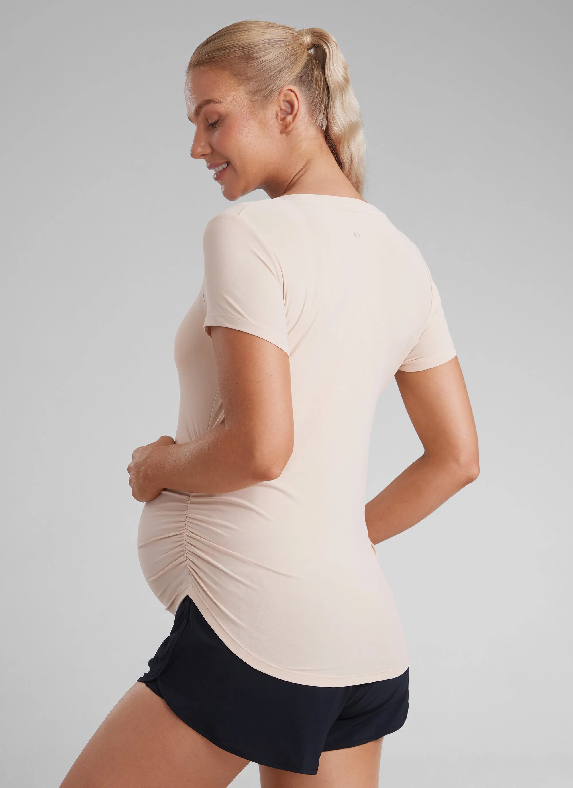 Cloudweight Maternity Ruched Short Sleeve sold by CRZ Yoga product image thumbnail 2