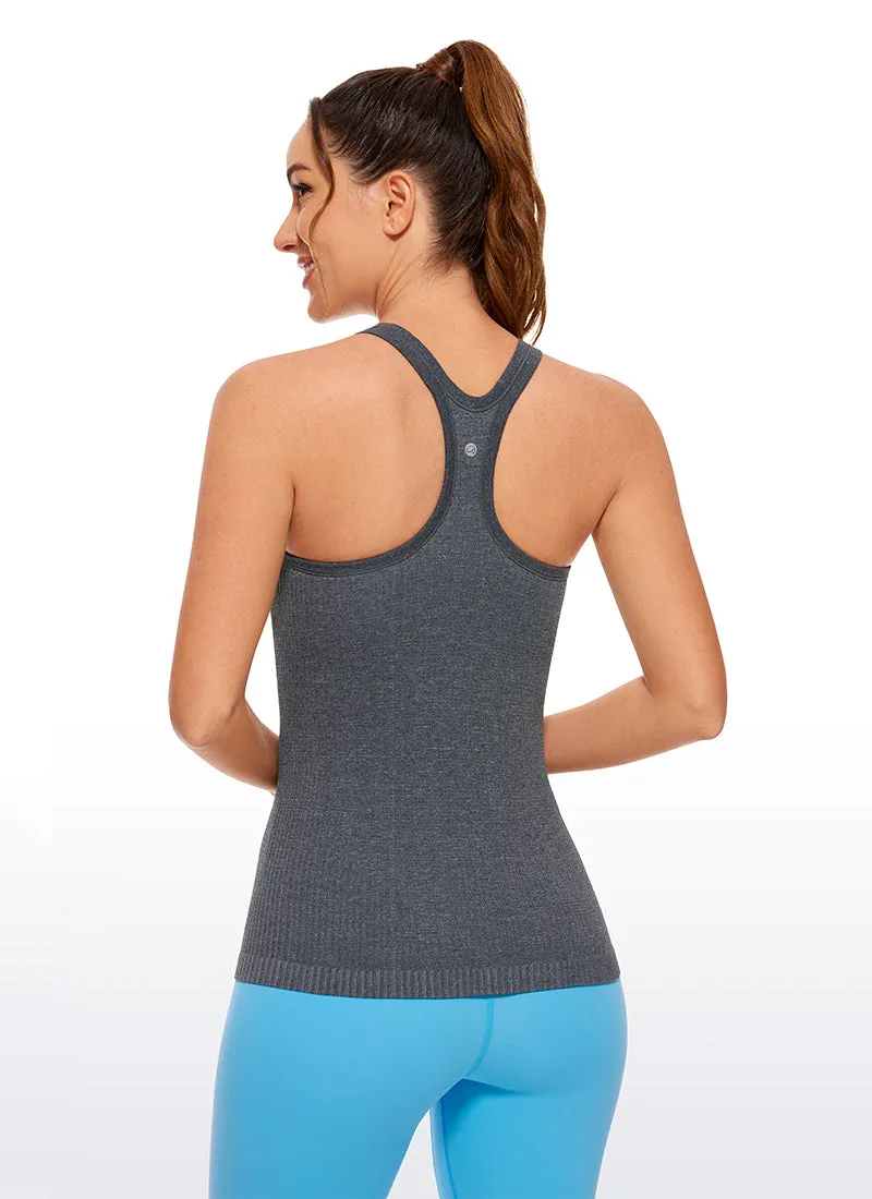 Seamless Racerback Ribbed Hip Length Tank sold by CRZ Yoga product image thumbnail 2