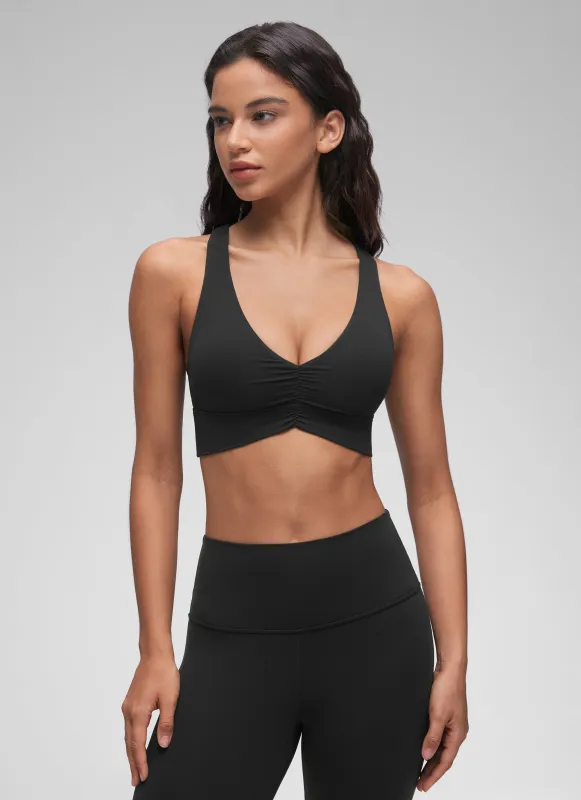 Butterluxe V Neck Ruched Longline Bras sold by CRZ Yoga