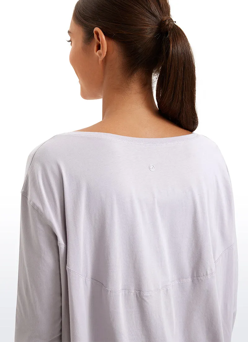 Pima Cotton Boat Neck Long Sleeve sold by CRZ Yoga product image thumbnail 4