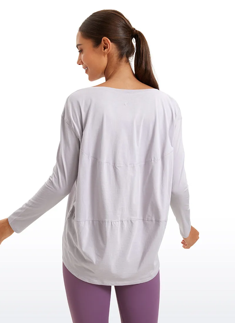Pima Cotton Boat Neck Long Sleeve sold by CRZ Yoga product image thumbnail 2