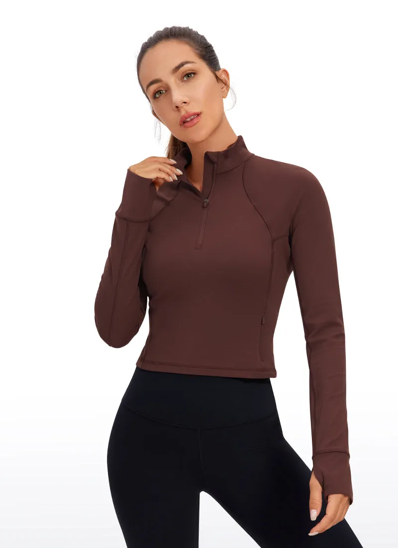 Butterluxe Half Zip Cropped Long Sleeve sold by CRZ Yoga