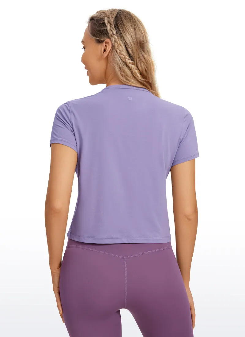 Pima Cotton Classic-Fit Cropped Short Sleeve sold by CRZ Yoga product image thumbnail 2
