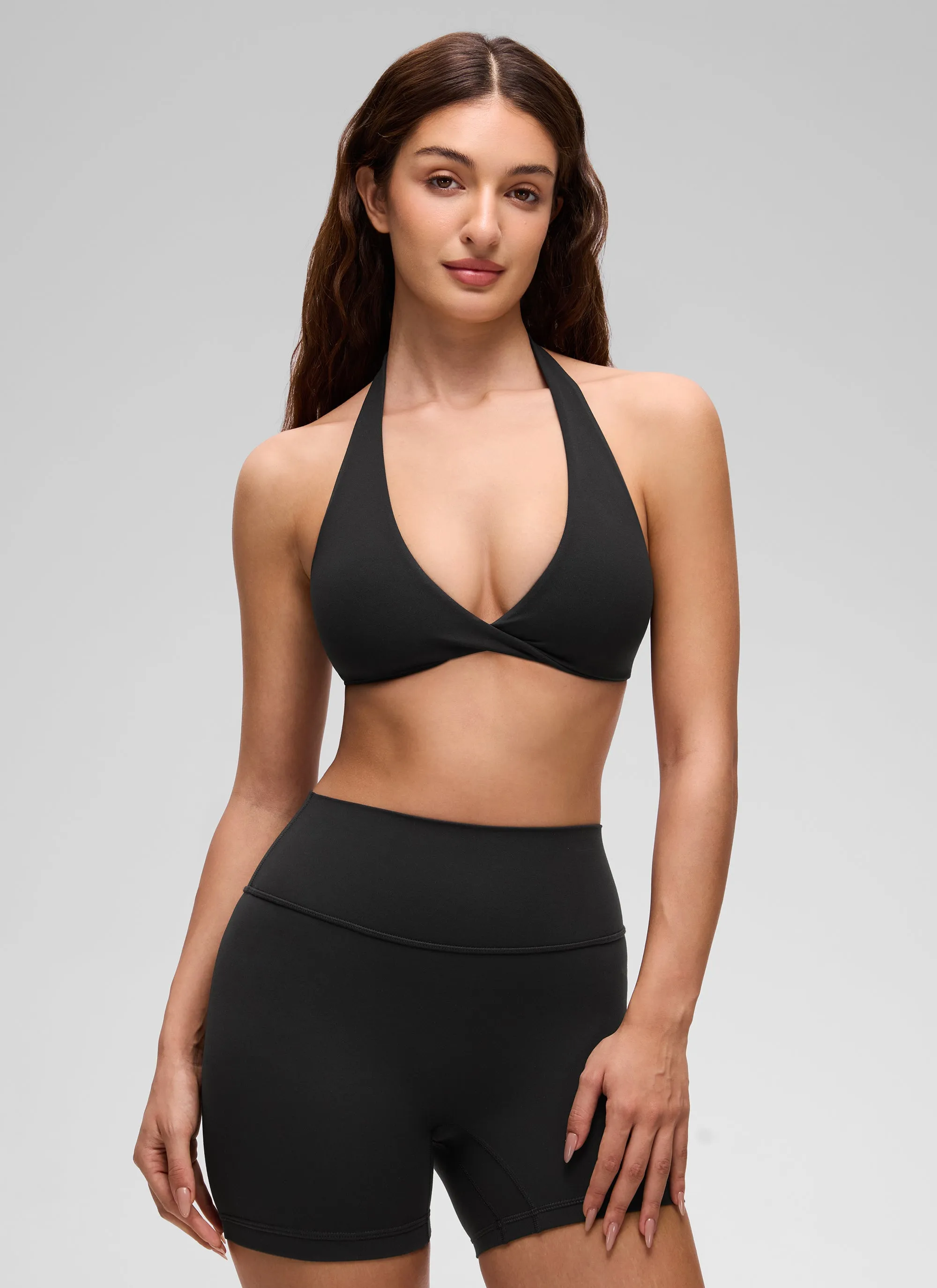 Butterluxe Double Lined Twist Halter Sports Bra sold by CRZ Yoga