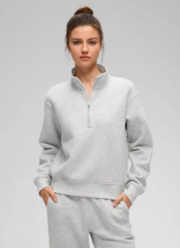 Fleece Lined Half Zip Funnel neck Sweatshirt sold by CRZ Yoga