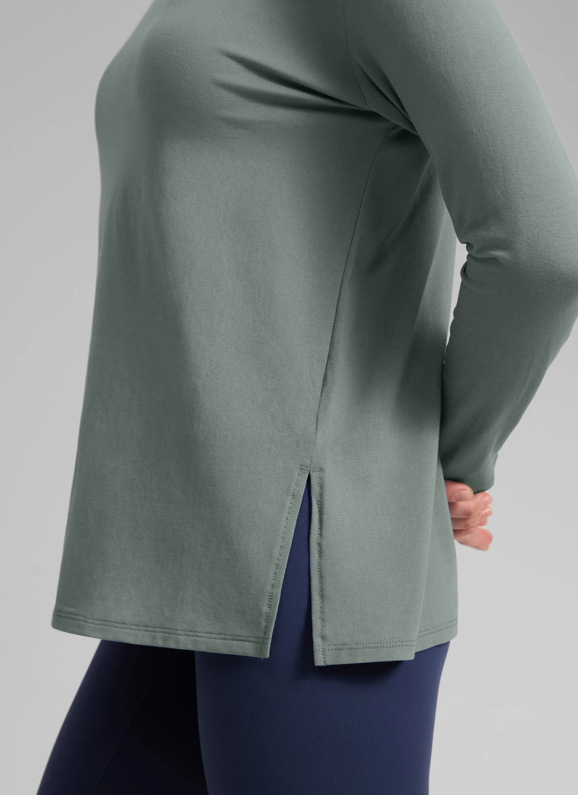 Cotton-Blend Boat Neck Long Sleeve sold by CRZ Yoga product image thumbnail 5