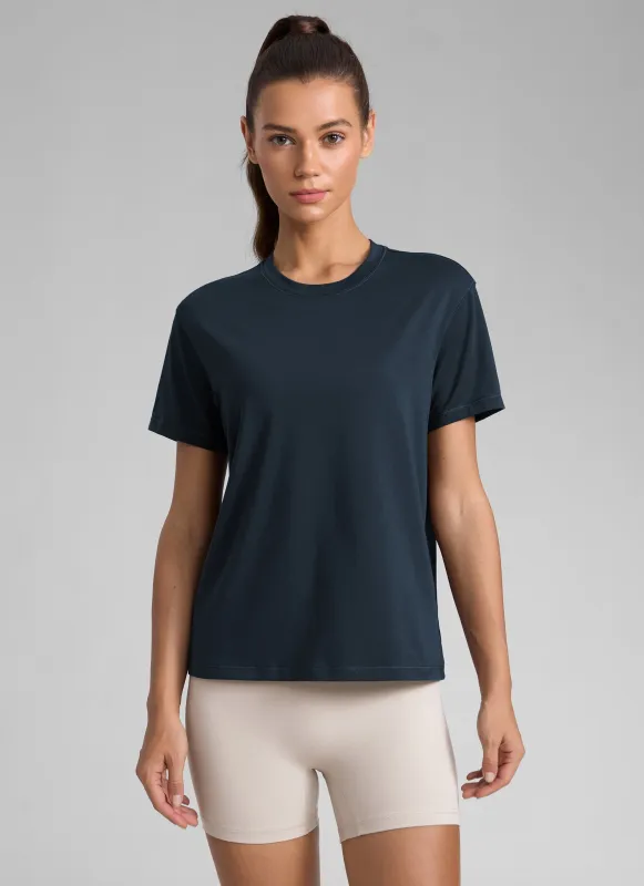Poly Cotton-Blend Short Sleeves made by CRZ Yoga