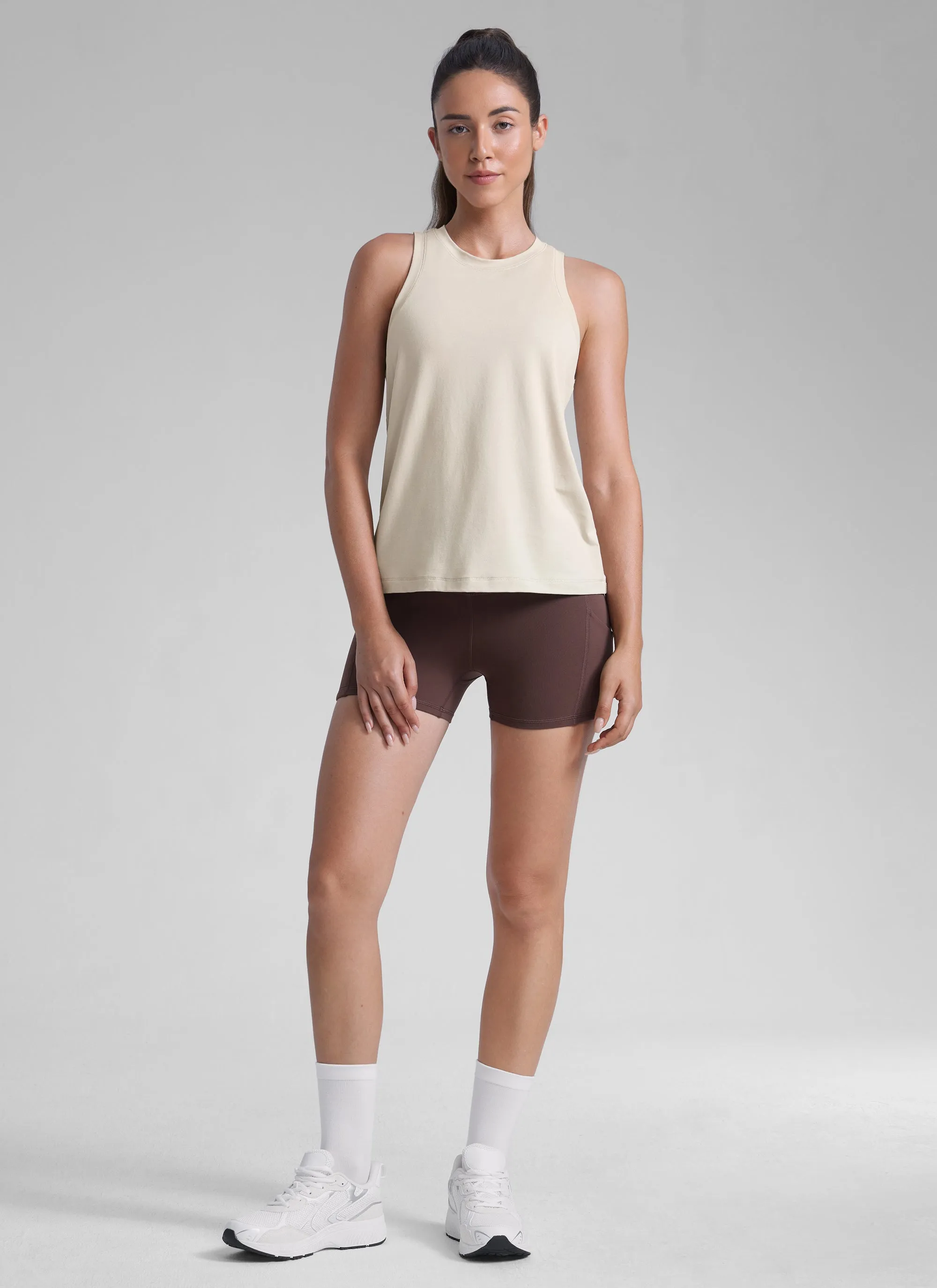 Poly Cotton-Blend Racerback Tank sold by CRZ Yoga product image thumbnail 3