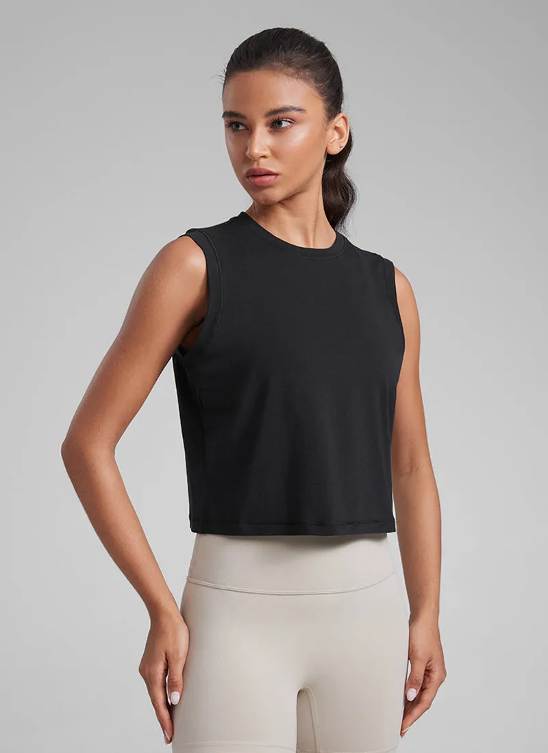 Poly Cotton-Blend Muscle Tank sold by CRZ Yoga product image thumbnail 5