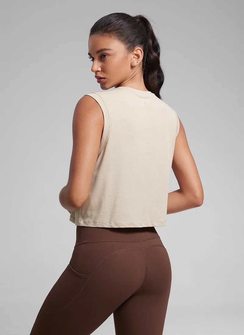 Poly Cotton-Blend Muscle Tank sold by CRZ Yoga product image thumbnail 2