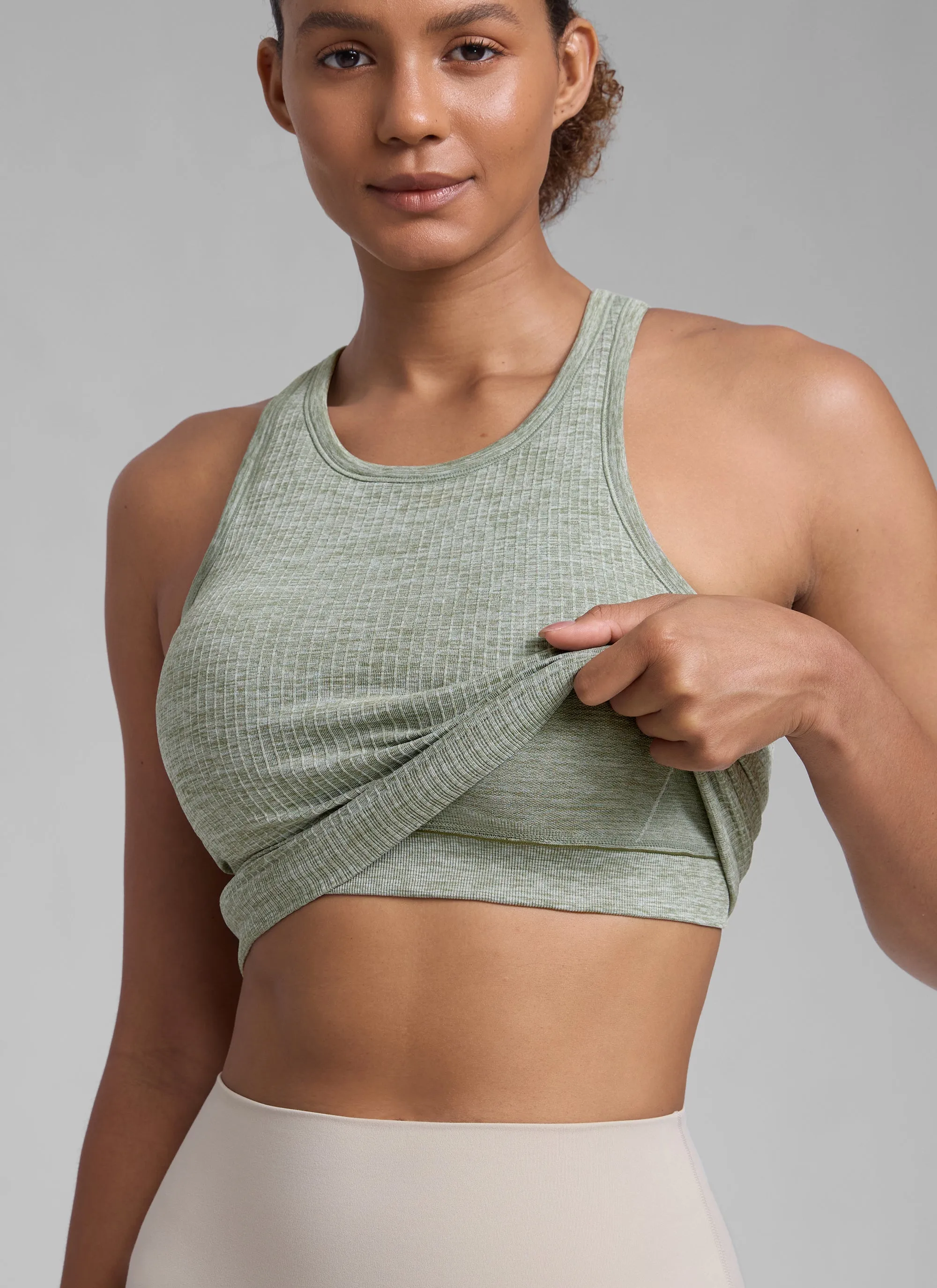 Seamless Racerback Hip Length Tank sold by CRZ Yoga product image thumbnail 5