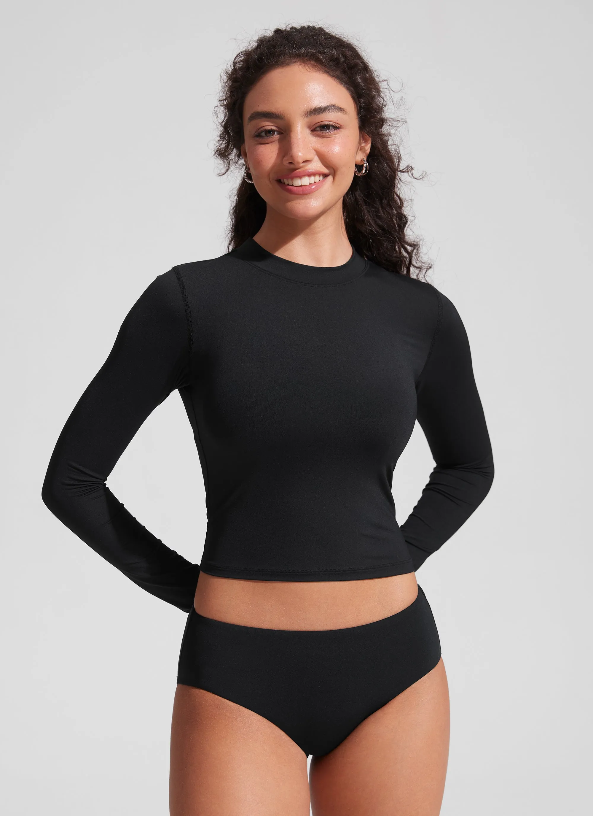 UPF 50+ Cropped Rashguard Swimsuit Top sold by CRZ Yoga product image thumbnail 5