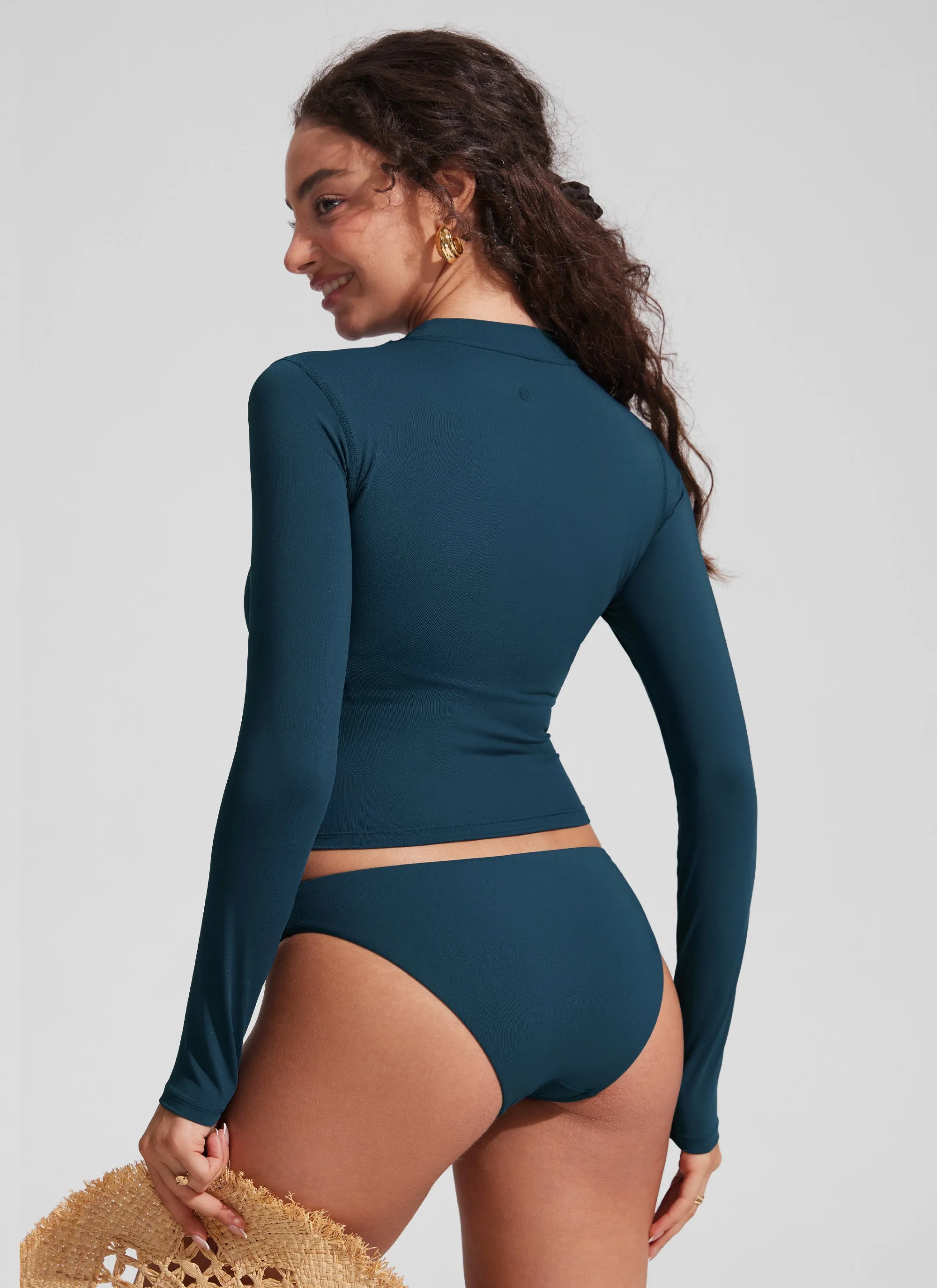 UPF 50+ Cropped Rashguard Swimsuit Top sold by CRZ Yoga product image thumbnail 2