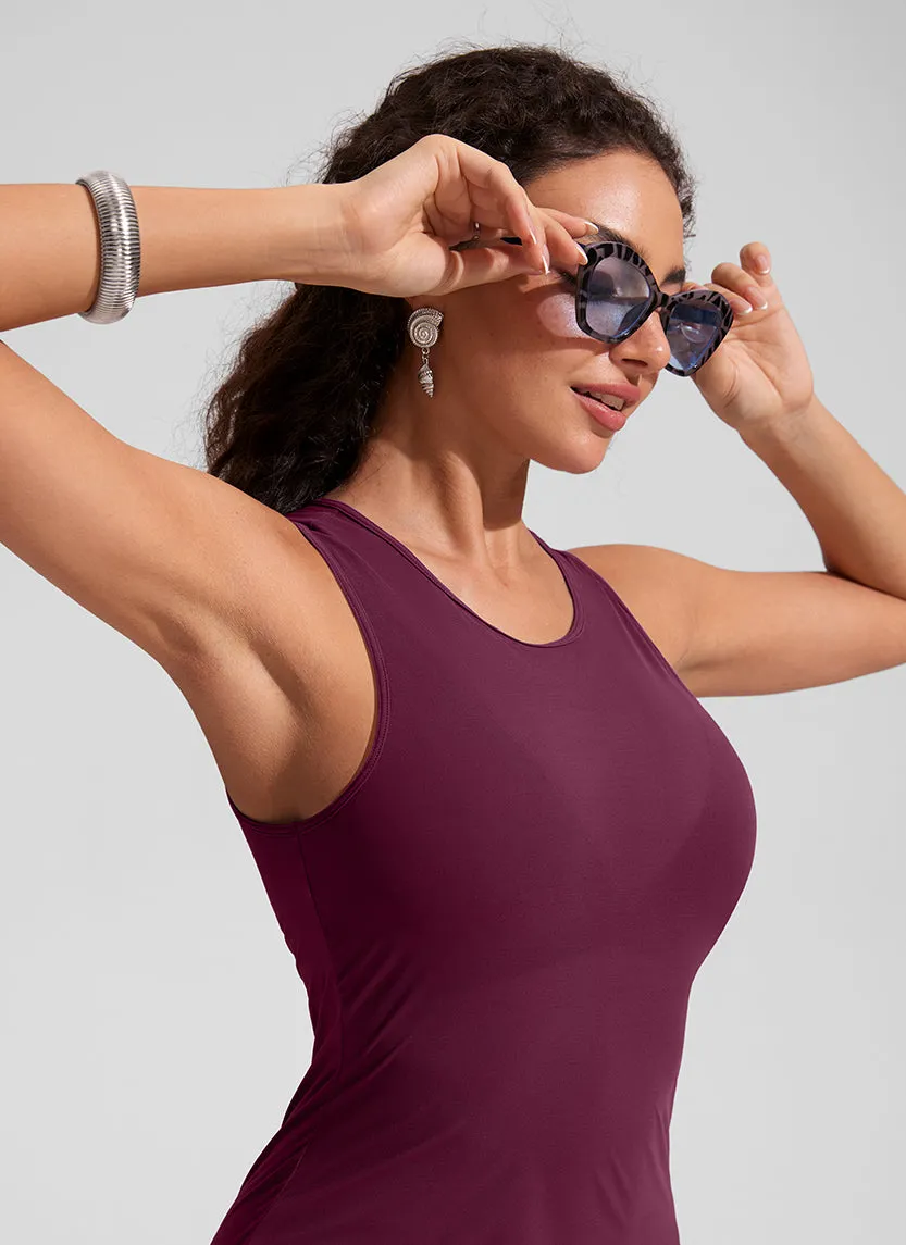 Mesh Midi Sleeveless Swimsuit Coverup with Back Slit sold by CRZ Yoga product image thumbnail 4