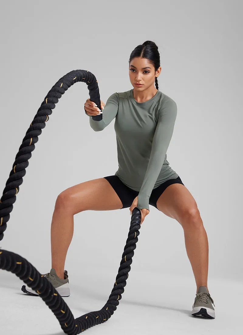 Seamless Crew Neck Long Sleeve sold by CRZ Yoga product image thumbnail 3