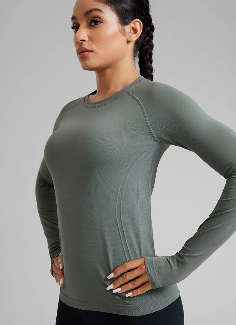 Seamless Crew Neck Long Sleeve sold by CRZ Yoga product image thumbnail 4