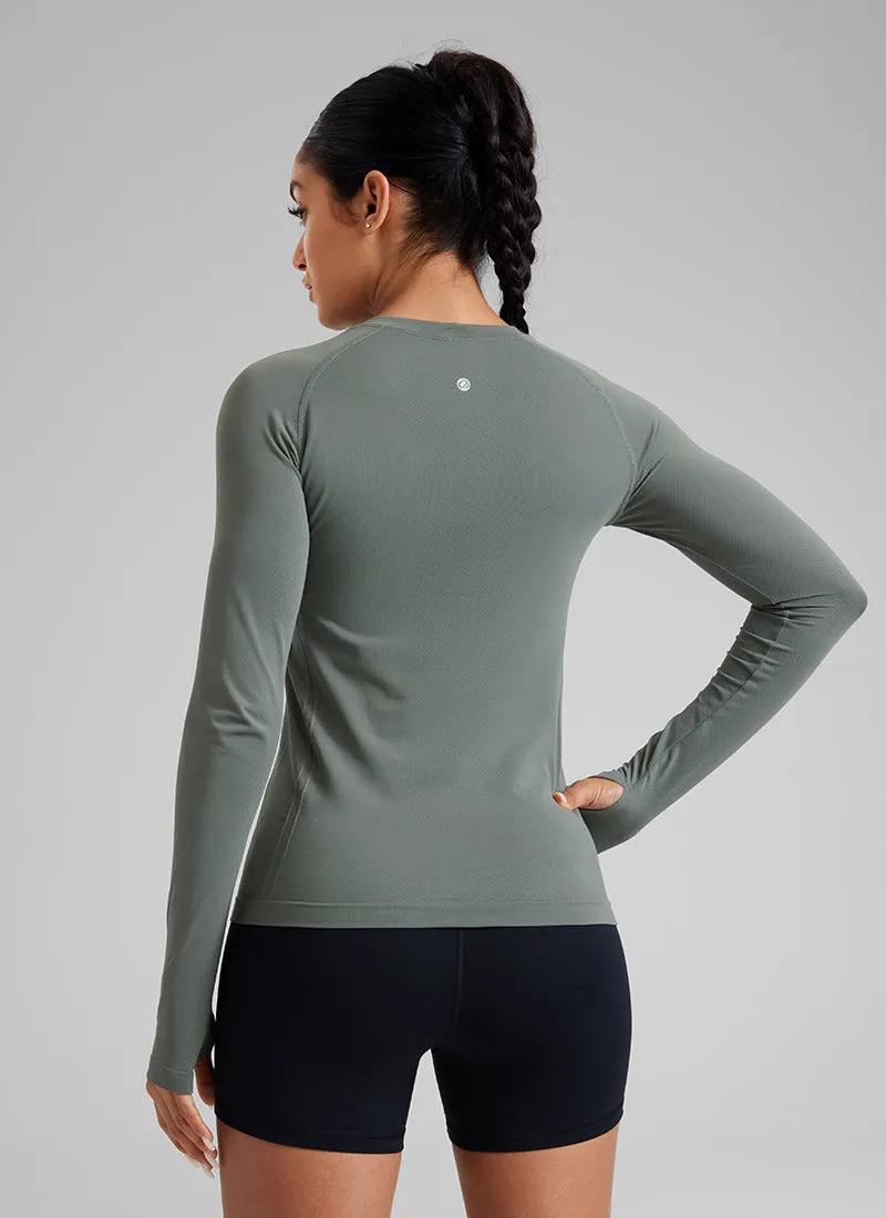 Seamless Crew Neck Long Sleeve sold by CRZ Yoga product image thumbnail 2