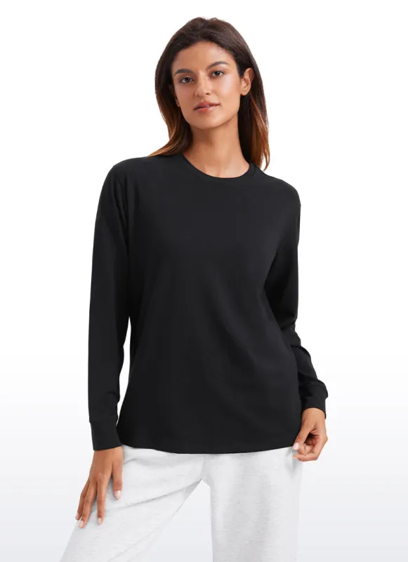 Pima Cotton Loose Fit Long Sleeve sold by CRZ Yoga