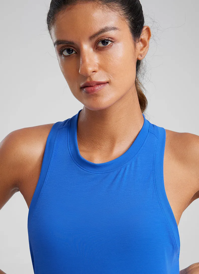 Pima Cotton Racerback High Neck Tank sold by CRZ Yoga product image thumbnail 4