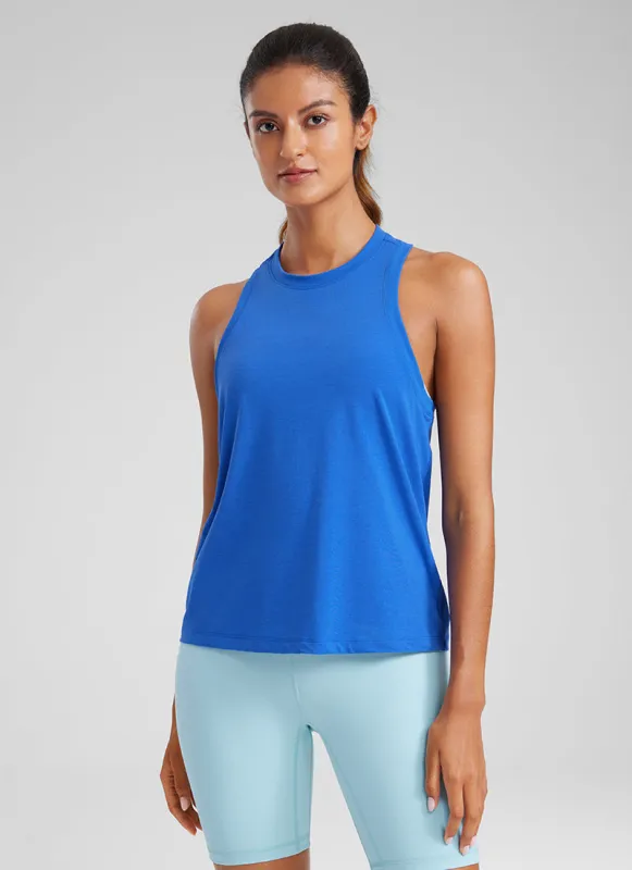 Pima Cotton Racerback High Neck Tank sold by CRZ Yoga