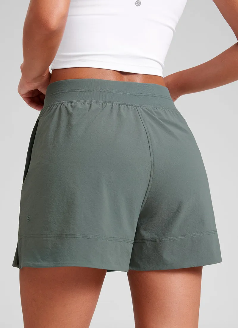 Linerless V Slit Pocket High Rise Short 4" sold by CRZ Yoga product image thumbnail 4