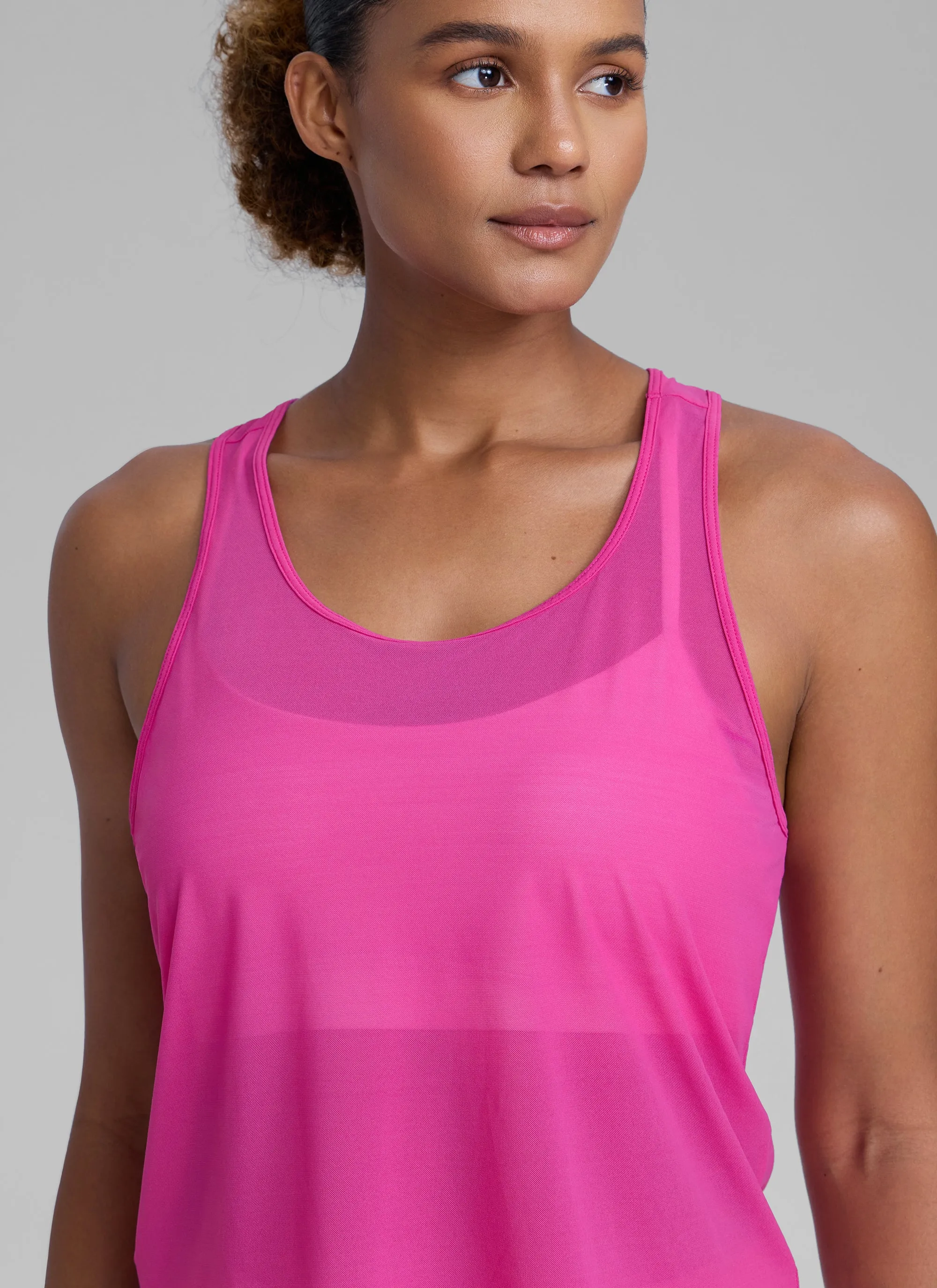 Mesh Relaxed Fit Workout Breathable Tank sold by CRZ Yoga product image thumbnail 4