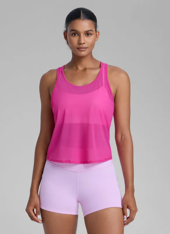 Mesh Relaxed Fit Workout Breathable Tank sold by CRZ Yoga