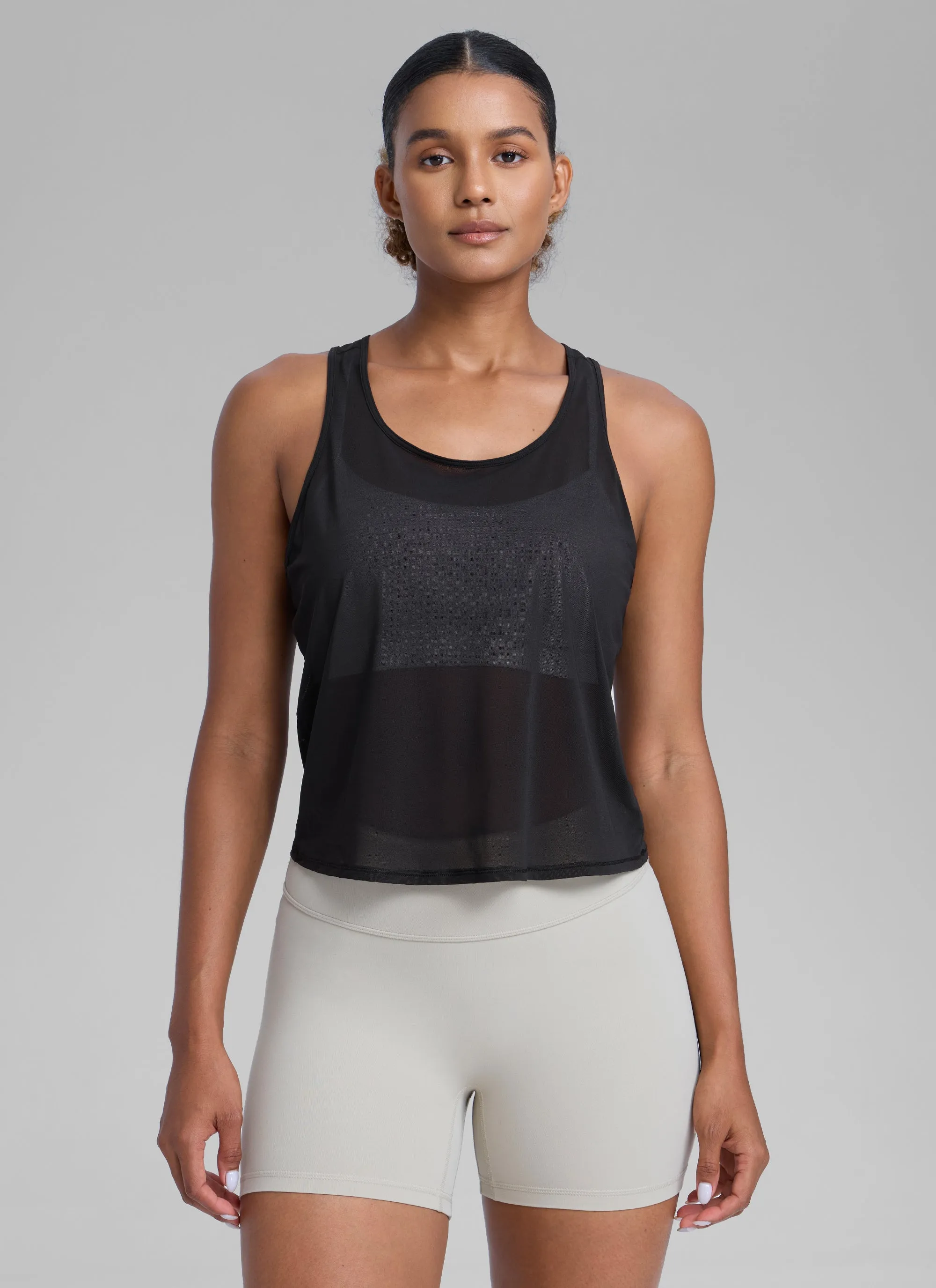 Mesh Relaxed Fit Workout Breathable Tank sold by CRZ Yoga product image thumbnail 5