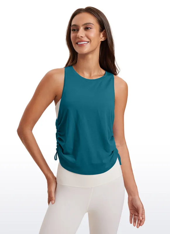 Pima Cotton Racerback Ruched Side Tank sold by CRZ Yoga