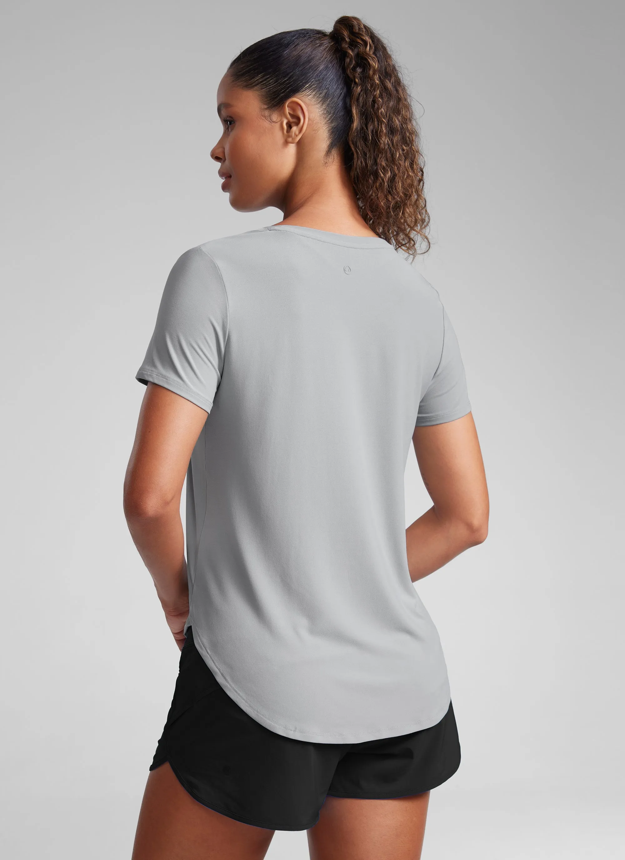 Cloudweight Crewneck Side Slit Short Sleeve sold by CRZ Yoga product image thumbnail 2