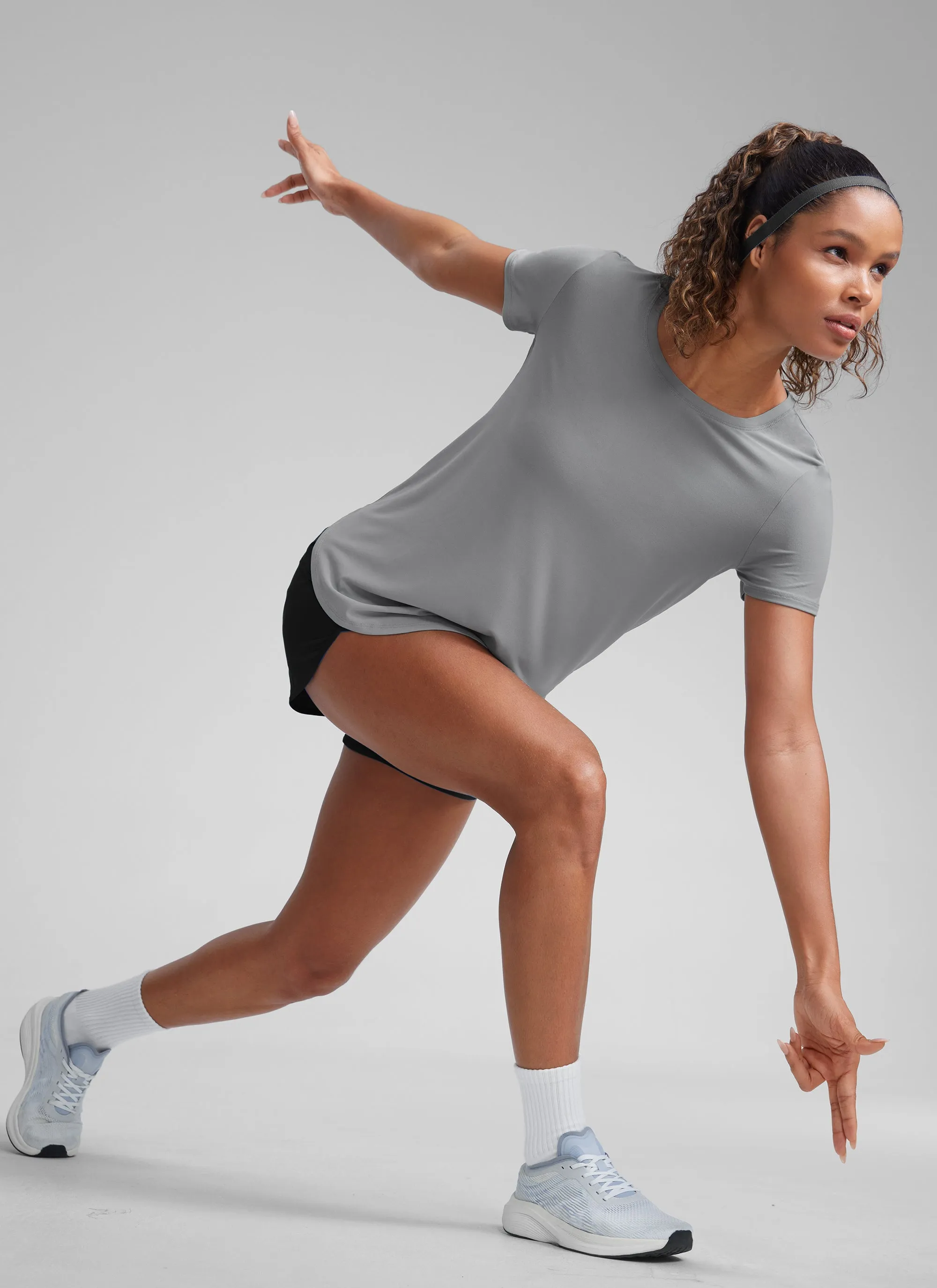 Cloudweight Crewneck Side Slit Short Sleeve sold by CRZ Yoga product image thumbnail 4