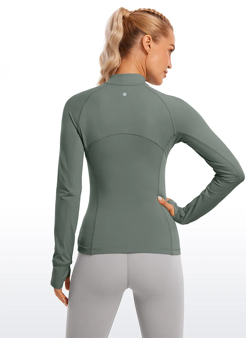 Brushed Thumbhole Half Zip Long Sleeve sold by CRZ Yoga product image thumbnail 2