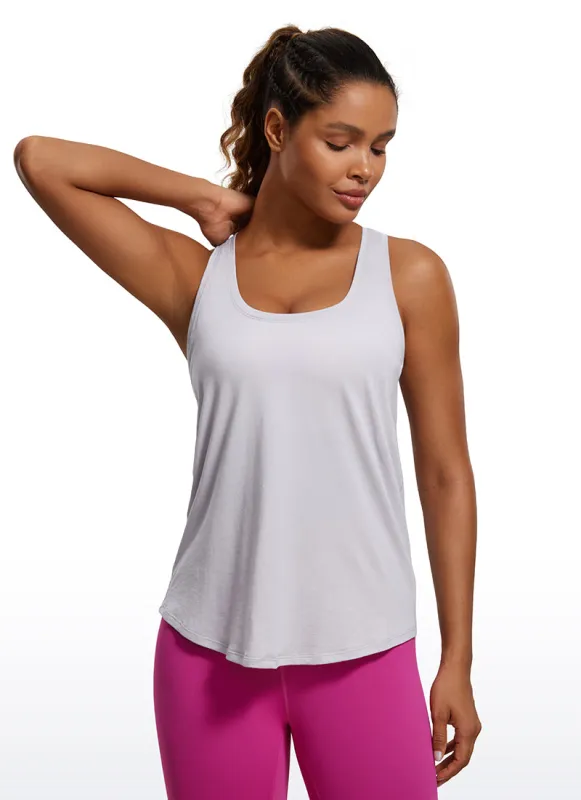 Pima Cotton Hip Length Racerback Tank sold by CRZ Yoga