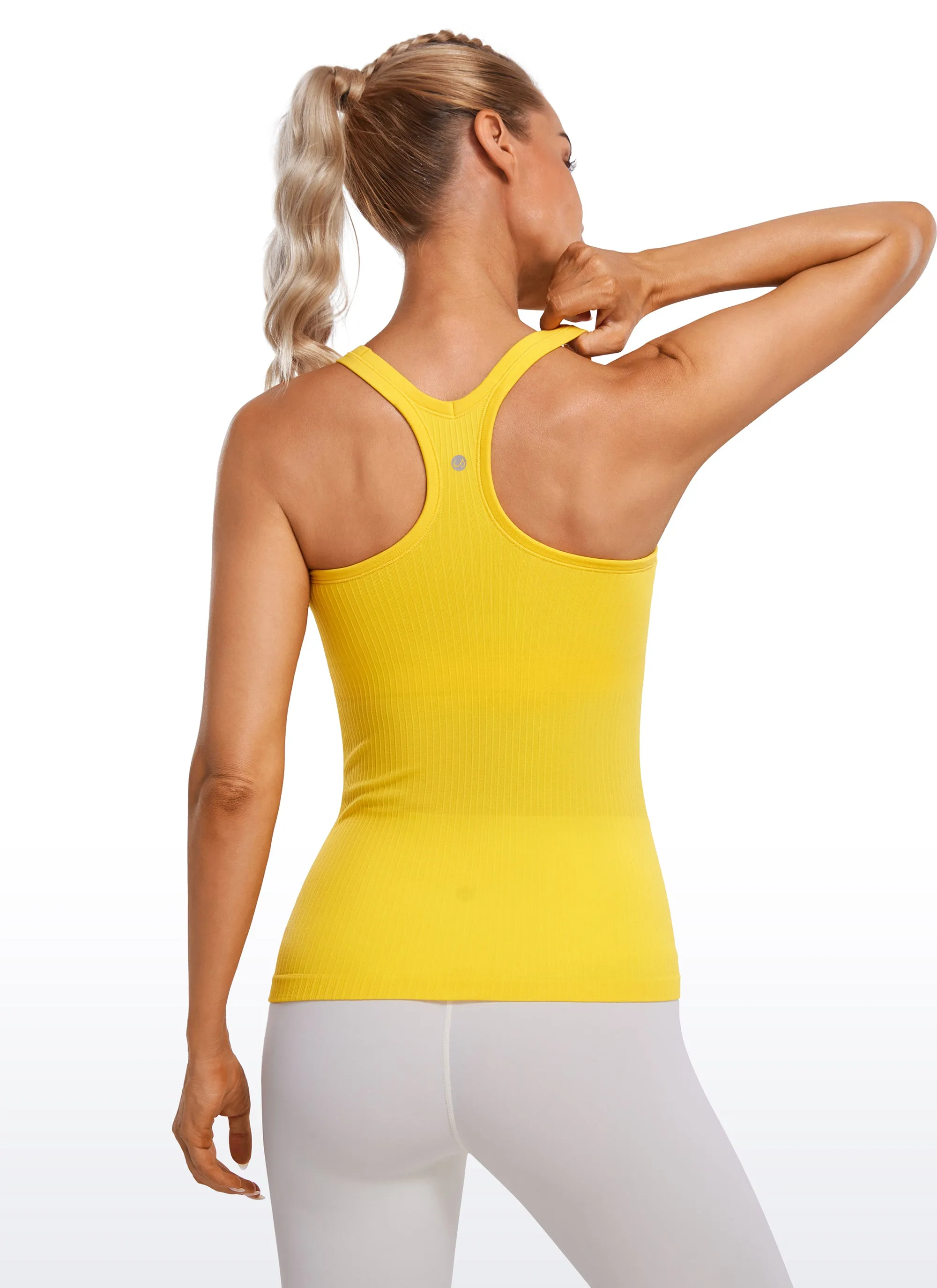 Seamless Racerback Ribbed Hip Length Tank sold by CRZ Yoga product image thumbnail 2