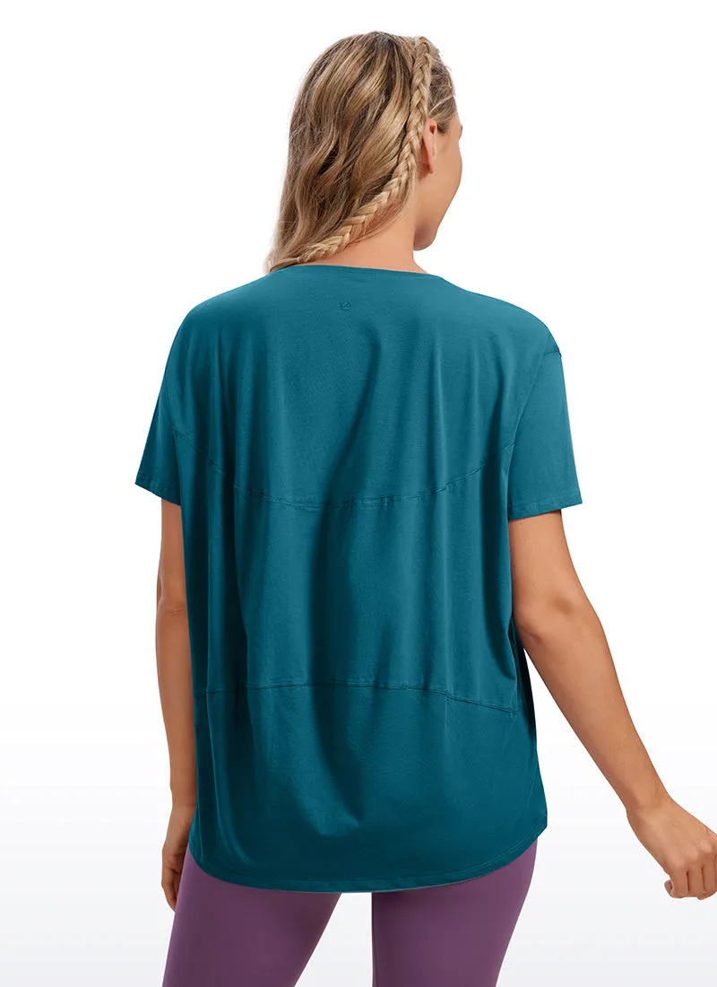 Pima Cotton Boat Neck Short Sleeve sold by CRZ Yoga product image thumbnail 5