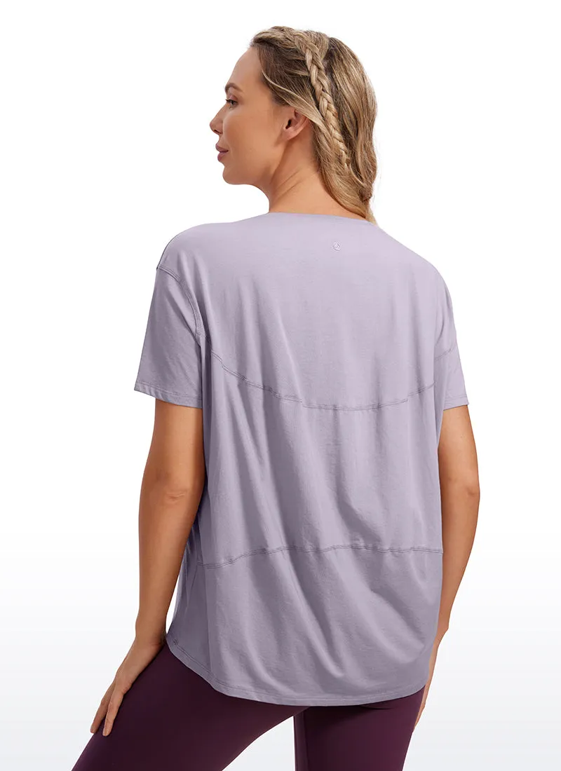 Pima Cotton Boat Neck Short Sleeve sold by CRZ Yoga product image thumbnail 2