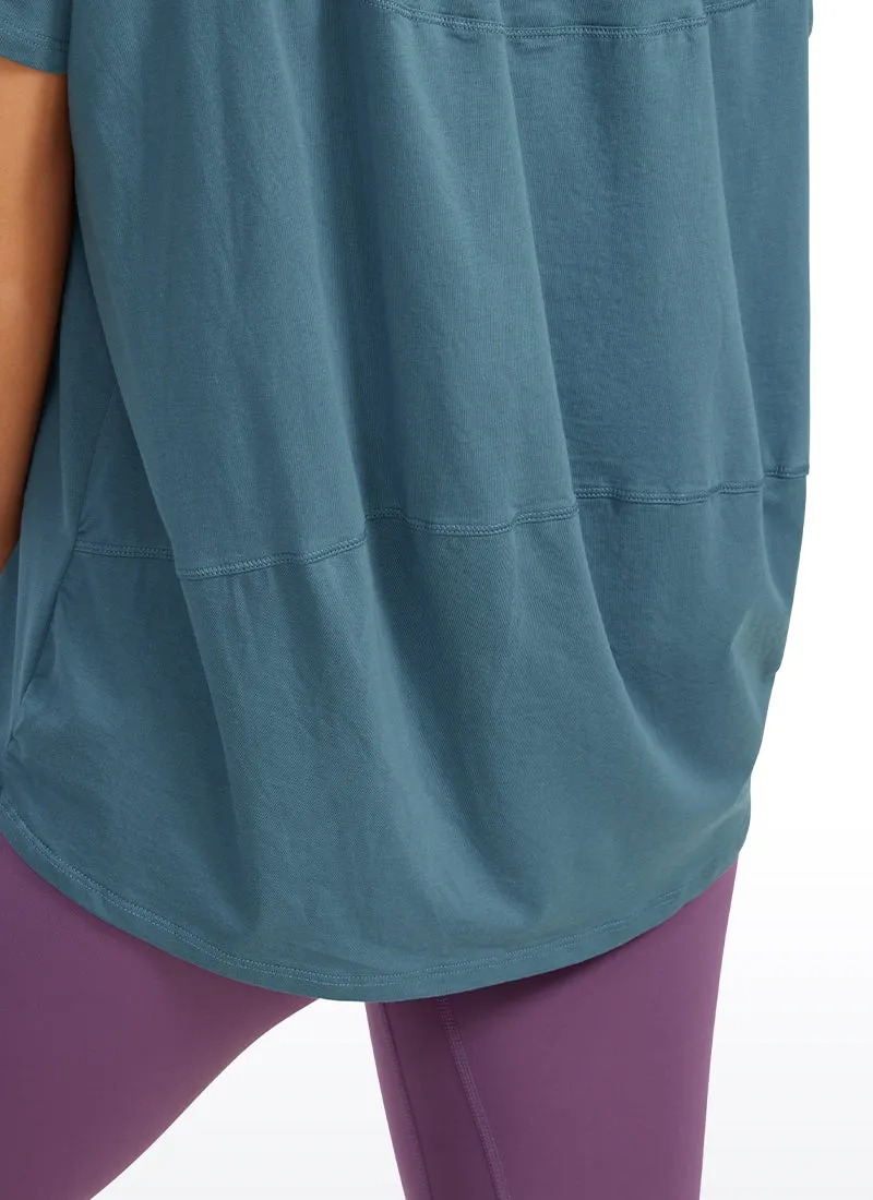 Pima Cotton Boat Neck Short Sleeve sold by CRZ Yoga product image thumbnail 4