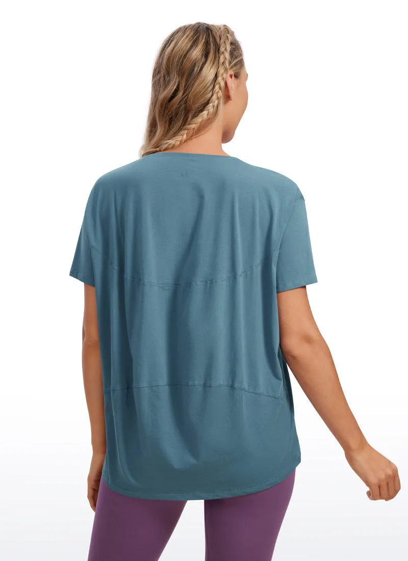 Pima Cotton Boat Neck Short Sleeve sold by CRZ Yoga product image thumbnail 2