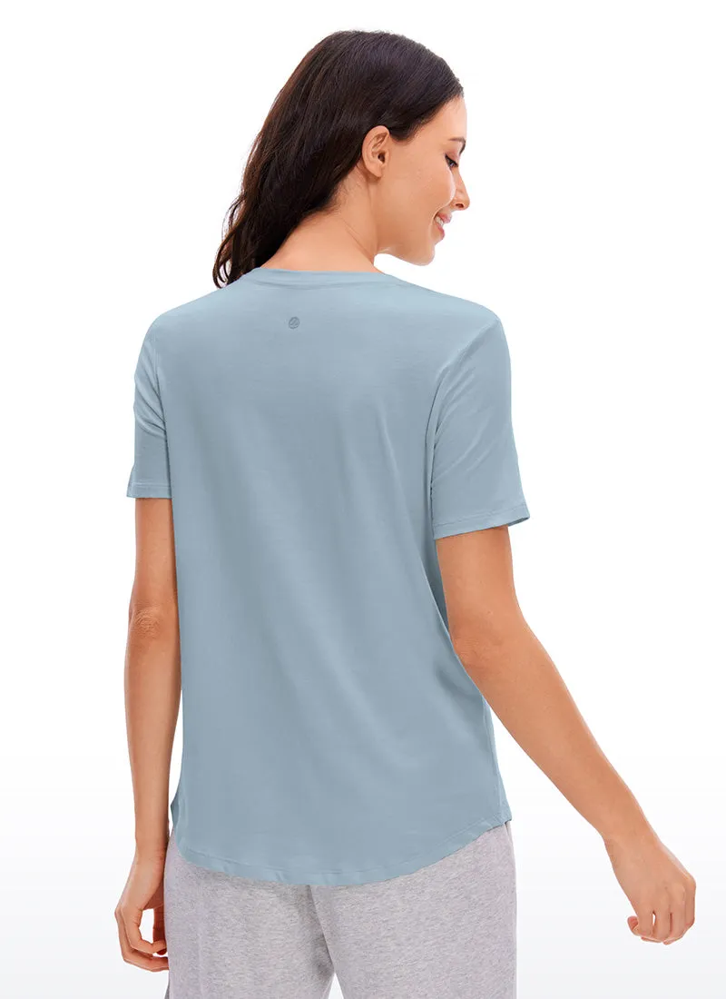 Pima Cotton Round Neck Short Sleeve sold by CRZ Yoga product image thumbnail 2